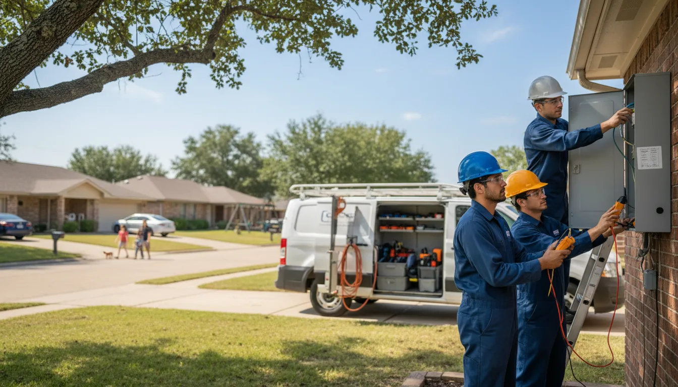 Certified electrician providing emergency electrical services in Claude, TX